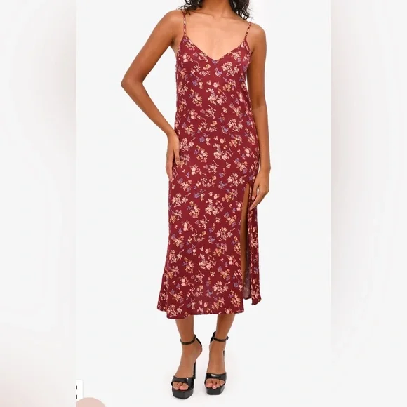 Women’s REFORMATION RED FLORAL MIDI DRESS size 12 - Picture 10 of 10